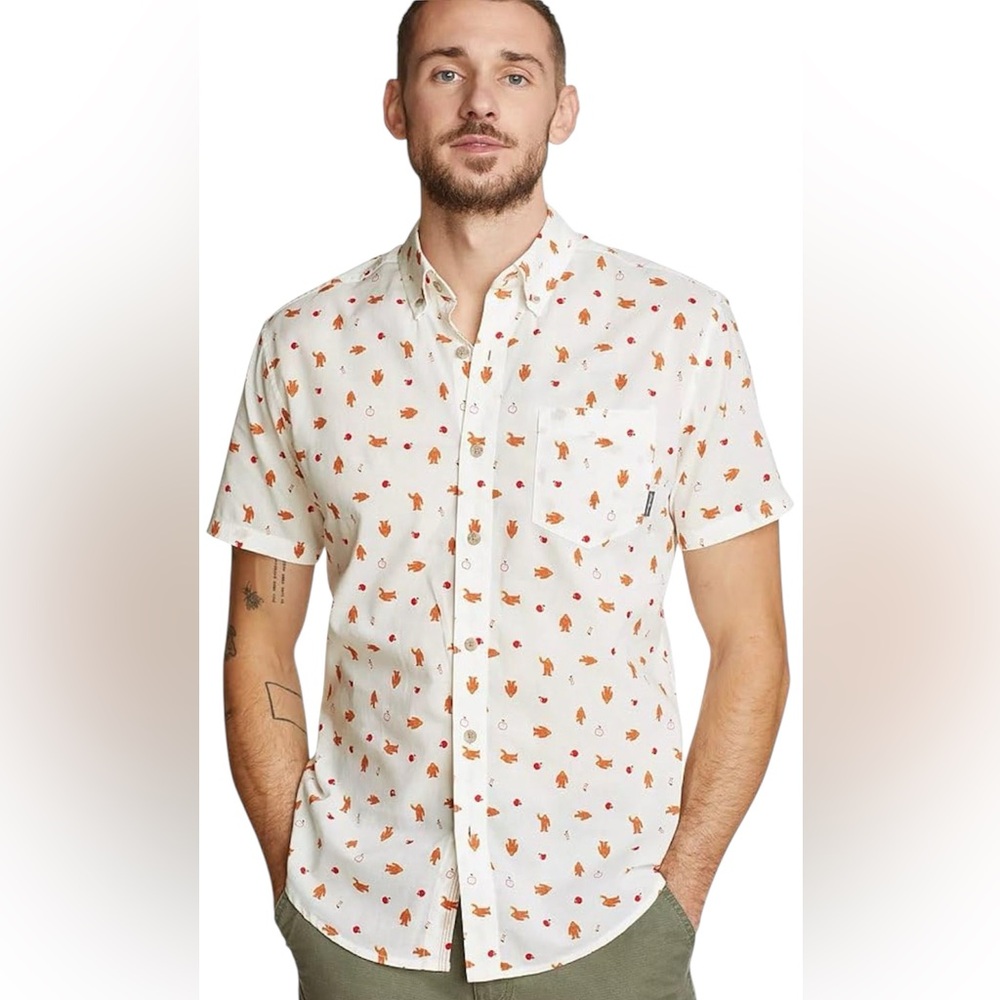 Eddie Bauer Men's Baja Short-Sleeve Shirt-Print L